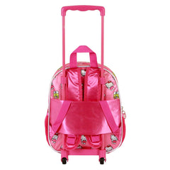 Sanrio Hello Kitty Funny-Mochila 3D con Ruedas Pequeña, Rosa