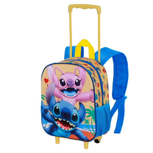 Disney Lilo y Stitch Ocean-Mochila 3D con Ruedas Pequeña, Azul