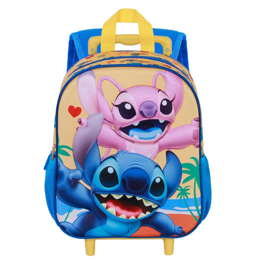 Disney Lilo y Stitch Ocean-Mochila 3D con Ruedas Pequeña, Azul