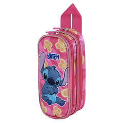 Disney Lilo e Stitch Cute-Astuccio 3D Doppio, Rosa