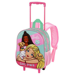 Barbie Pets-Sac à dos 3D à Roulettes Petit, Rose
