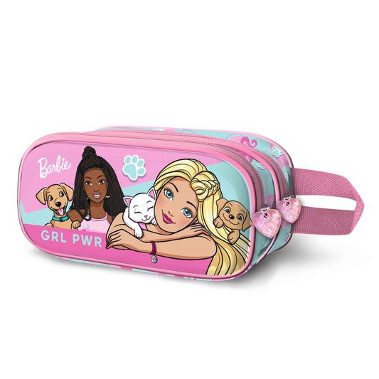 Barbie Pets-Estuche Portatodo 3D Doble, Rosa