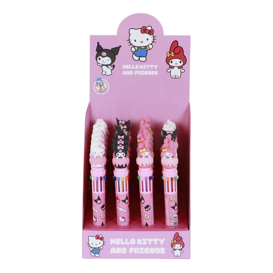 Hello Kitty Mix-Présentoir 24 Unités Stylo 10 Couleurs, Rose
