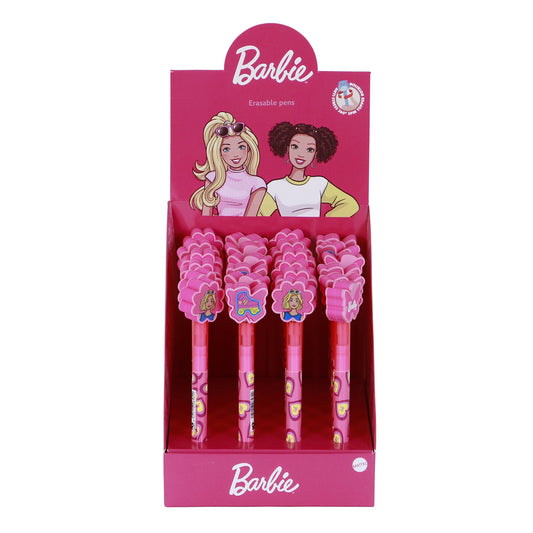 Barbie Mix-Expositor 24 Unidades Caneta Gel Apagável, Rosa