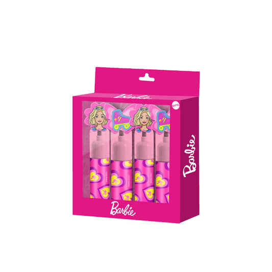 Barbie Mix-Confezione da 4 Pennarelli, Rosa