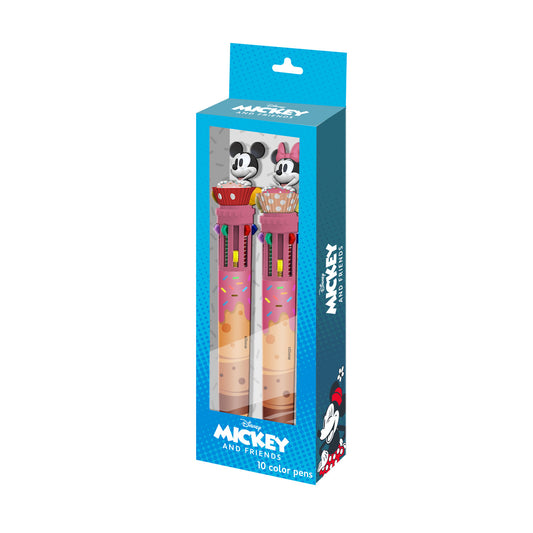 Disney Mickey et Minnie Mix-Pack de 2 Stylos à 10 Couleurs, Multicolore