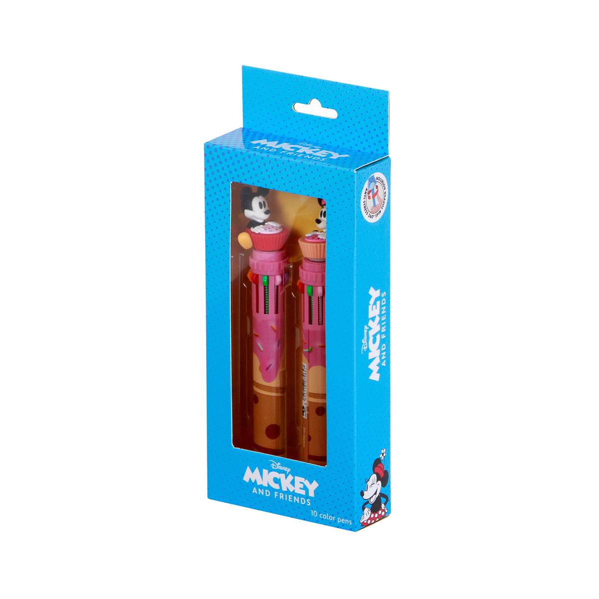Disney Mickey and Minnie 2-Pack Pens 10 Colors, Multicolor