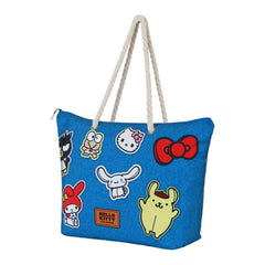 Sanrio Hello Kitty Stickers-Soleil Beach Bag, Blue