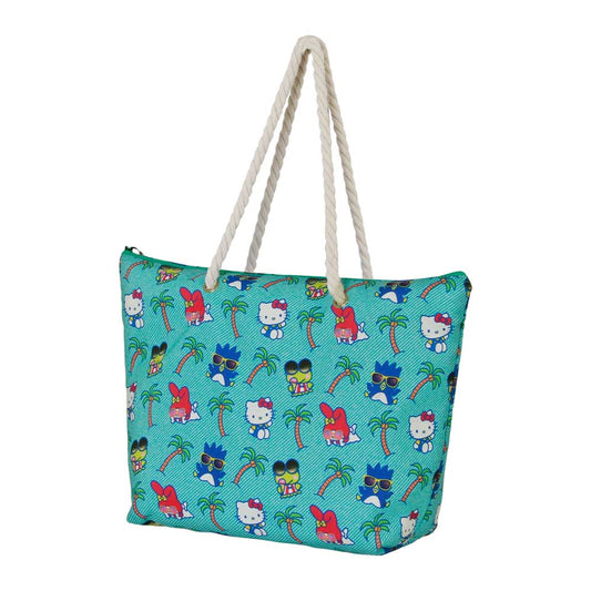 Sanrio Hello Kitty Palms-Borsa da Spiaggia Soleil, Turchese