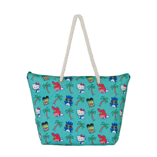 Sanrio Hello Kitty Palms-Borsa da Spiaggia Soleil, Turchese