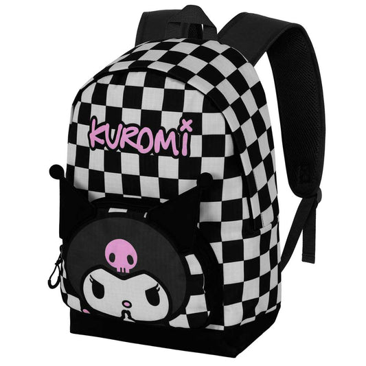 Sanrio Kuromi B and W-Mochila HS FAN 2.2, Negro