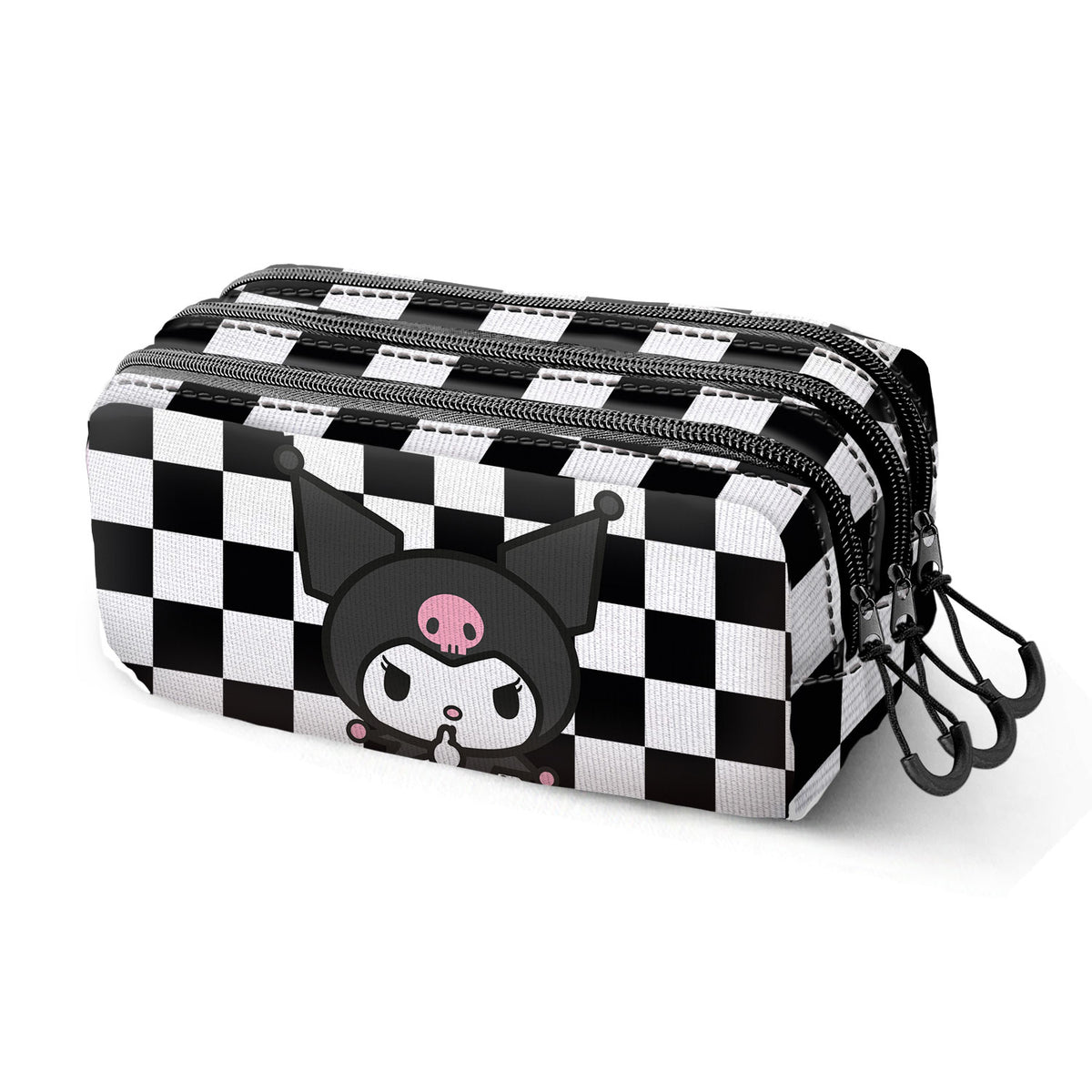 Sanrio Kuromi B and W-Estuche Portatodo Trick FAN 2.2, Negro