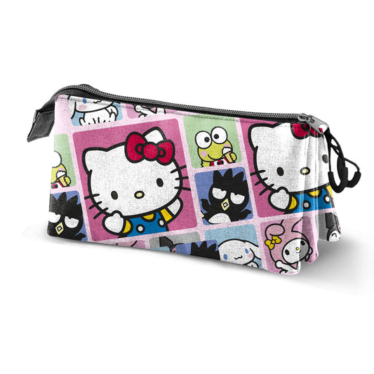Sanrio Hello Kitty Panels-Triple Pencil Case, Multicolour