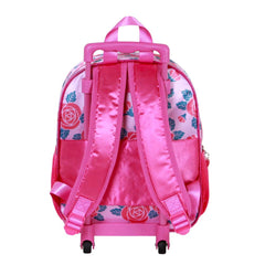Disney Princess Flowers-Small 3D Backpack with Wheels, Pink