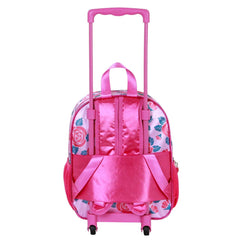 Disney Princess Flowers-Small 3D Backpack with Wheels, Pink
