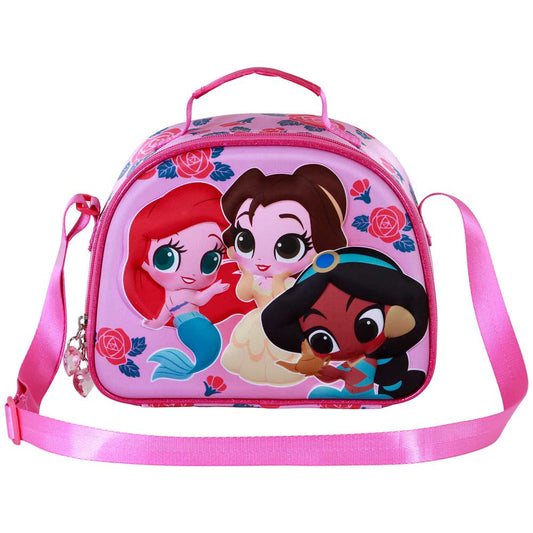 Disney Principesse Flowers-Borsa Porta Merenda 3D, Rosa