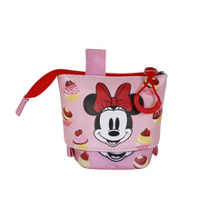 Disney Minnie Mouse Muffin-Penal portabil drăguț + 2 pixuri gel șterse, roz