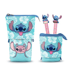 Disney Lilo and Stitch Aloha-Cute Pencil Case + 2 Gel Pens, Blue