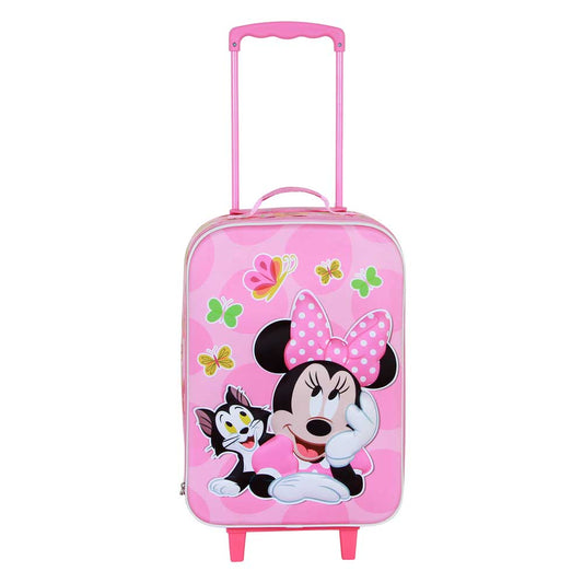 Disney Minnie Mouse Kitten-Valigia Trolley Soft 3D, Rosa