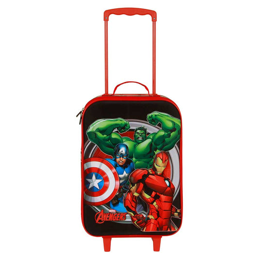 Marvel Avengers Almighty-Valigia Trolley Soft 3D, Rosso