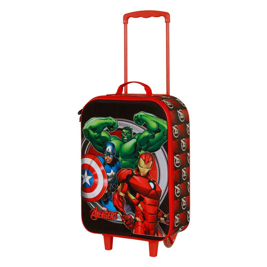 Marvel The Avengers Almighty-Soft 3D Trolley Suitcase, Red
