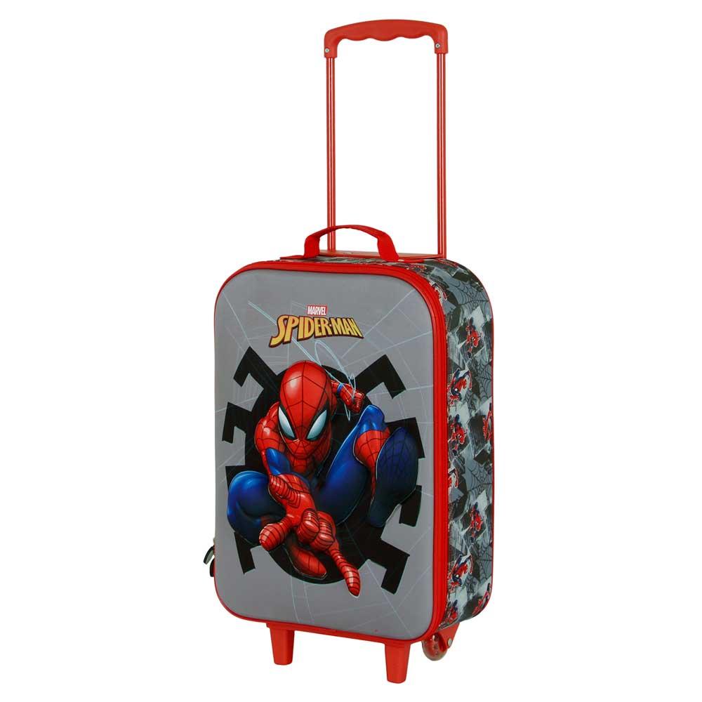 Marvel Spiderman Symbol-Valise à Roulettes Soft 3D, Gris