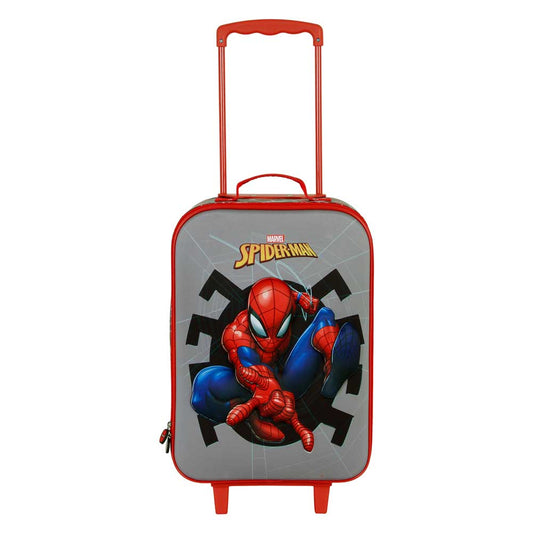 Marvel Spiderman Symbol-Valigia Trolley Soft 3D, Grigio