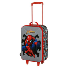 Marvel Spiderman Symbol-Valise à Roulettes Soft 3D, Gris