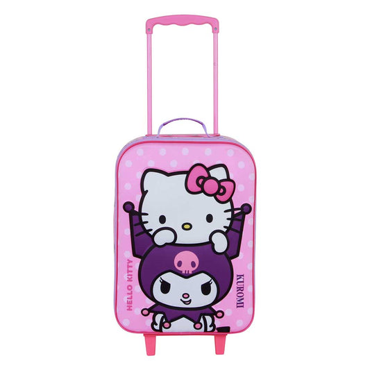 Sanrio Hello Kitty Playful-Soft 3D Trolley Suitcase, Pink