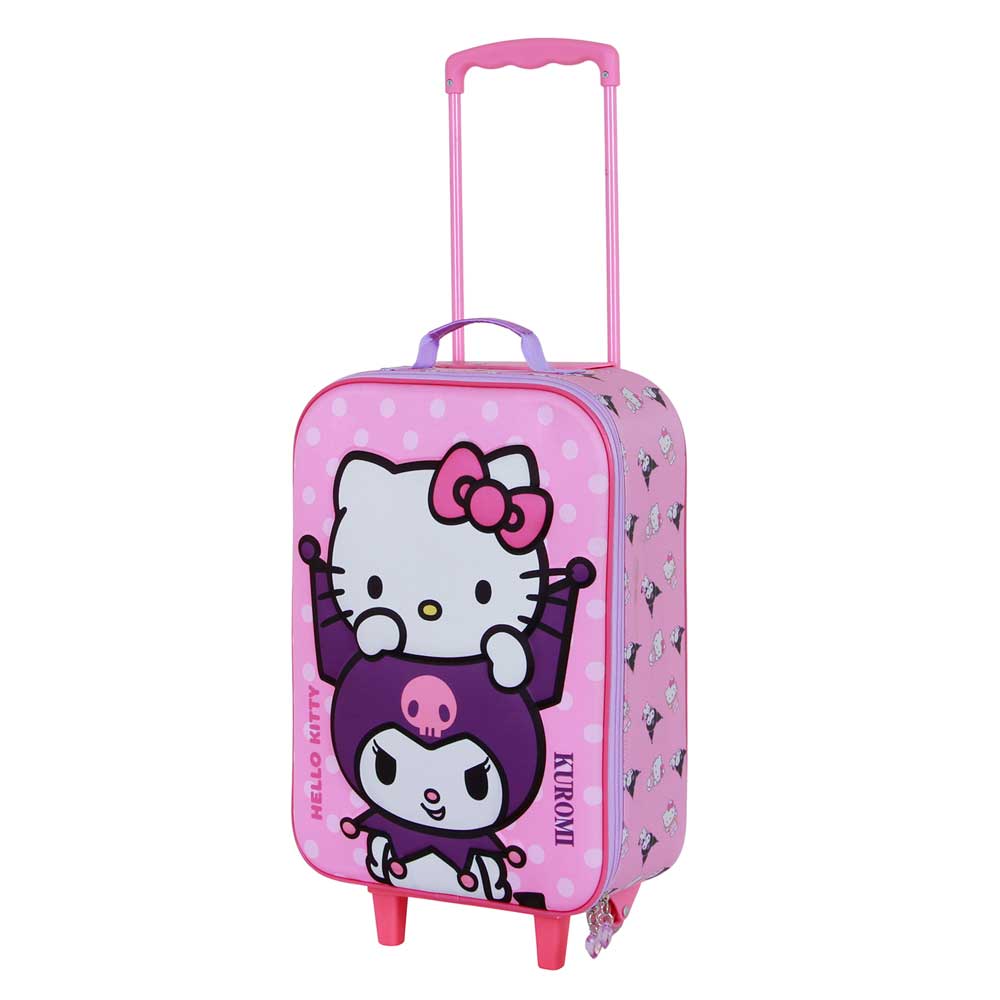 Sanrio Hello Kitty Playful-Soft 3D Trolley Suitcase, Pink