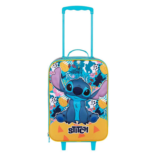 Disney Lilo e Stitch Colors-Valigia Trolley Soft 3D, Turchese