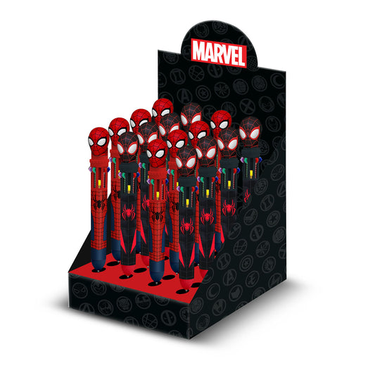 Marvel Spiderman Peter-Expositor 24 Units Ballpoint Pen 10 Colors, Red