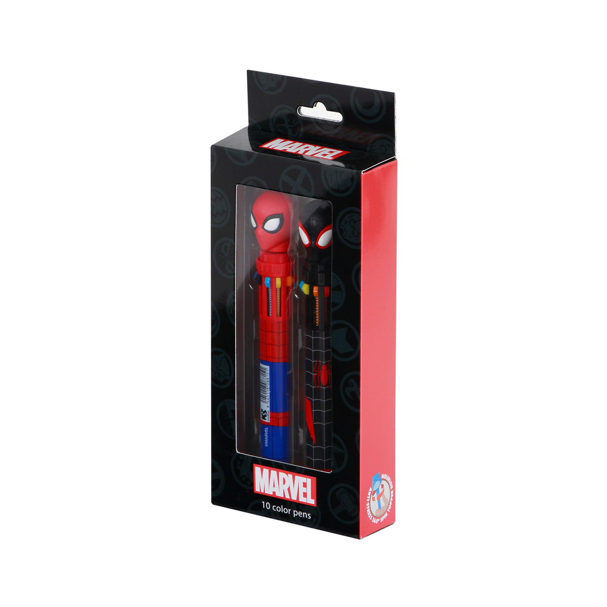 Marvel Spiderman Peter-Pack di 2 penne 10 colori, rosso