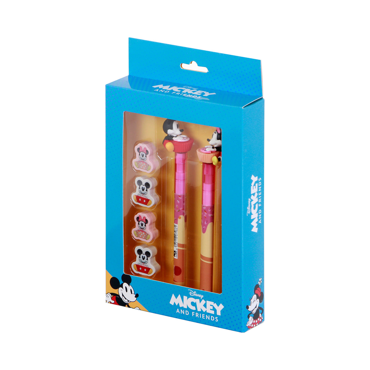 Disney Mickey e Minnie Mix-Pack di Penna Gel Cancellabile + Matita Eternal + 4 Gommini, Multicolore
