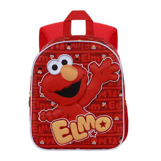 Barrio Sésamo Elmo Happy-Mochila 3D Elite, Rojo