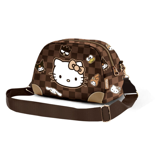 Hello Kitty Squares-Bolso Bandolera Bowling Lite, Marrón