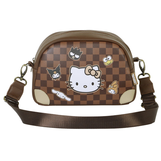Hello Kitty Squares-Bolso Bandolera Bowling Lite, Marrón