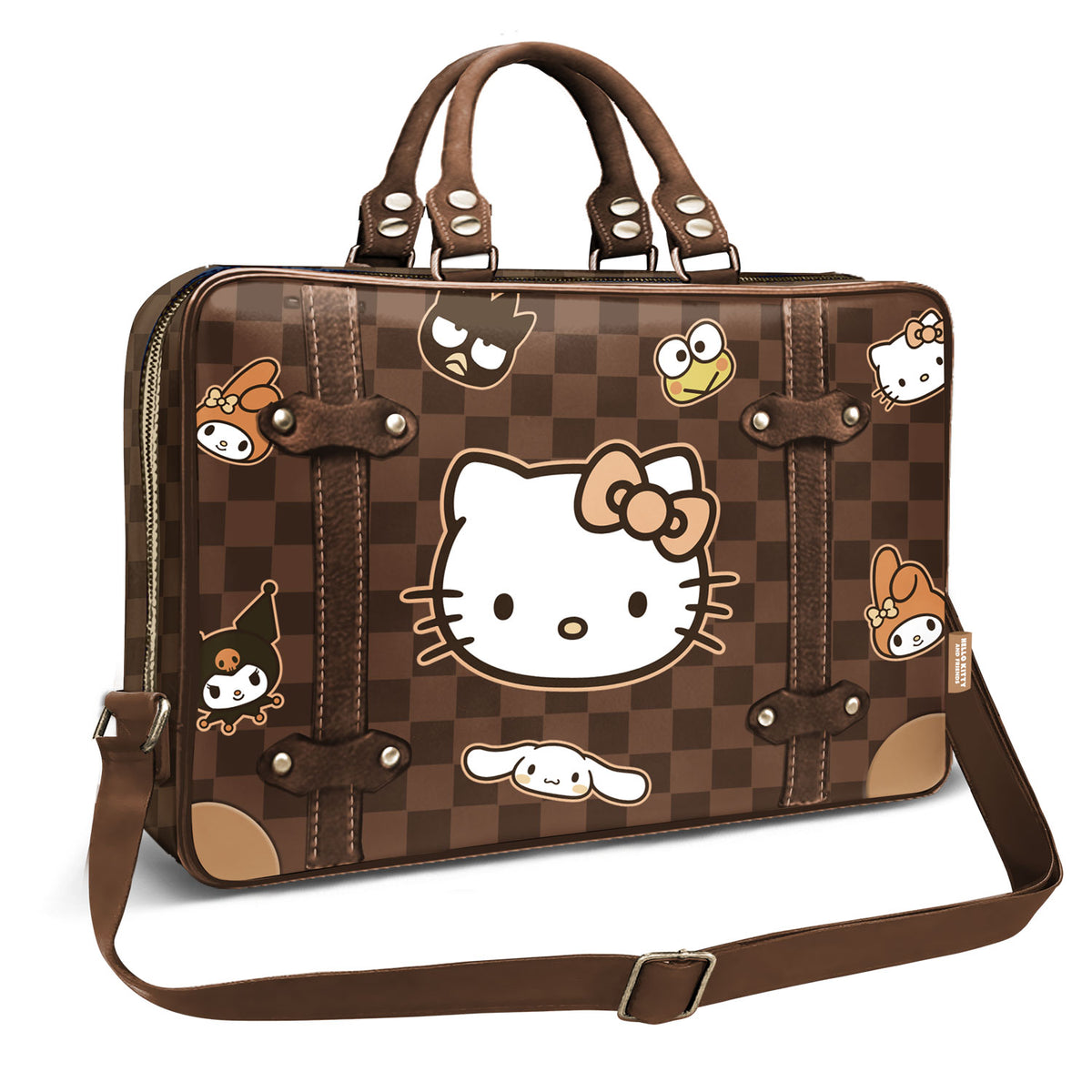 Hello Kitty Squares-Laptop Laptop Bag, Brown