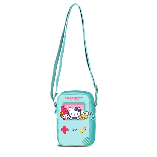 Hello Kitty Videogame-Bolso Bandolera Móvil Lite, Turquesa