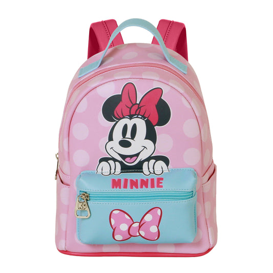 Disney Minnie Mouse Ribbon-Small Heady Backpack, Pink