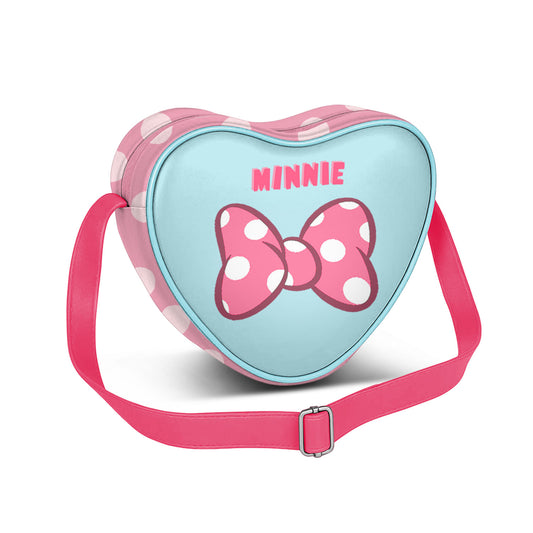 Disney Minnie Mouse Ribbon-Casual Heart Shoulder Bag, Pink
