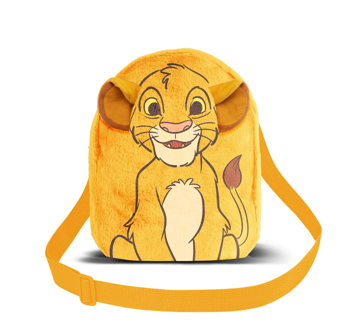 Disney El Rey León Sit-Bolso Bandolera Cuadrado Plush, Amarillo