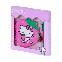 Hello Kitty Strawberry-Confezione con Diario Fragola + Penna 6 Colori, Rosa
