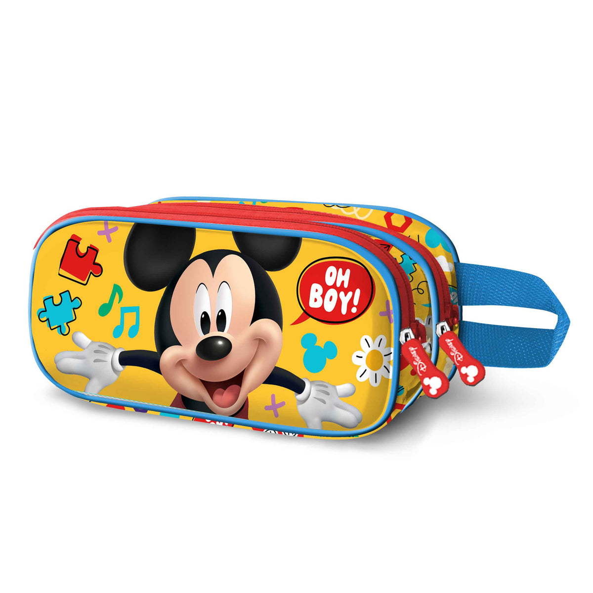 Disney Mickey Mouse Boy-Estuche Portatodo 3D Doble, Amarillo
