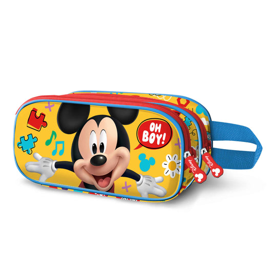 Disney Mickey Mouse Boy-Estuche Portatodo 3D Doble, Amarillo