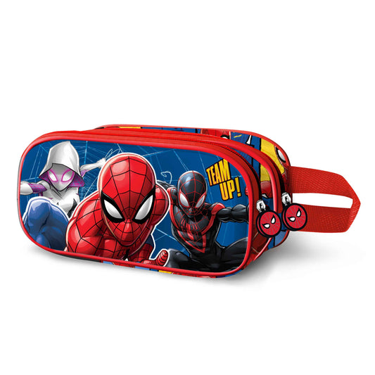 Marvel Spiderman Best Team-Double 3D Pencil Case, Blue