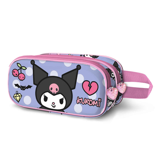 Hello Kitty Kuromi Rebel-Double 3D Mauve Pencil Case