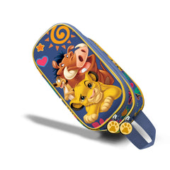 Disney El Rey León Friends-Estuche Portatodo 3D Doble, Azul