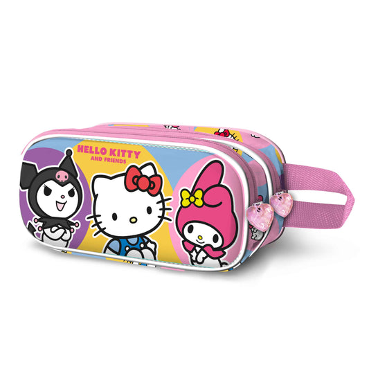 Hello Kitty Happy-Double 3D Pencil Case, Pink