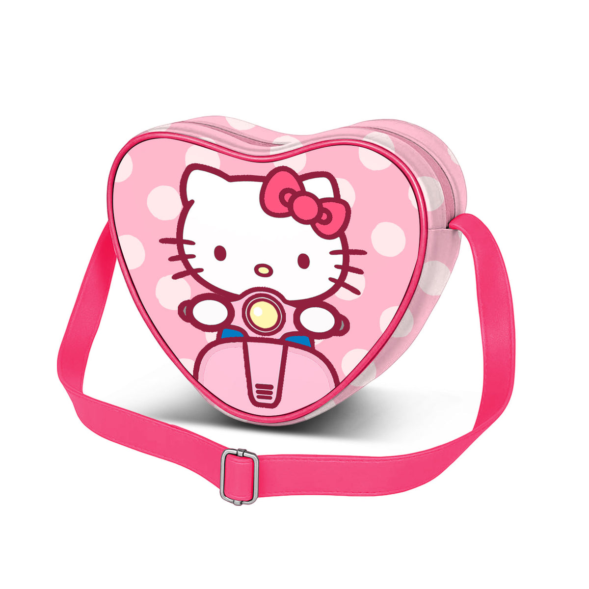 Hello Kitty Moto-Casual Heart Shoulder Shoulder Bag, Pink